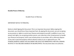 Durable Power of Attorney
