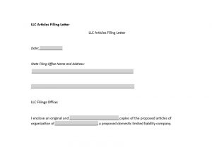 LLC Articles Filling Letter